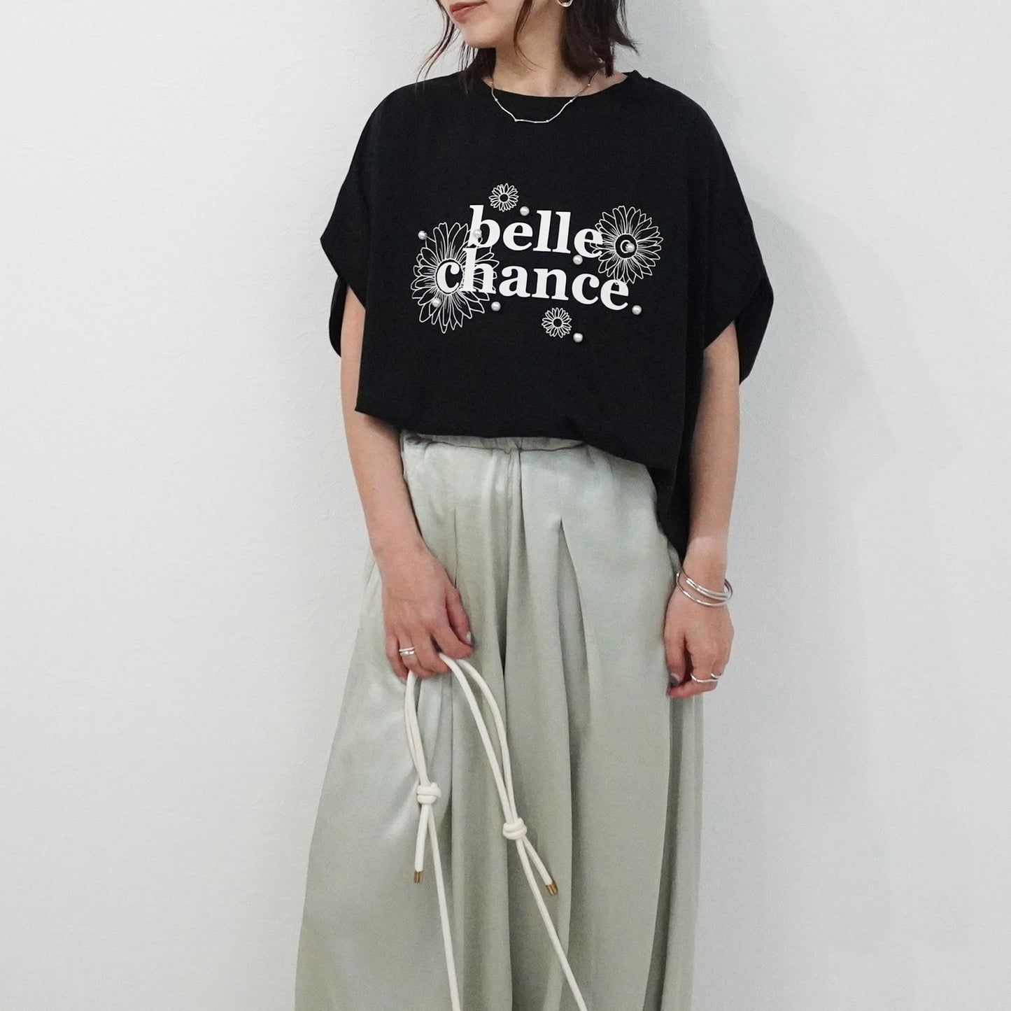 パールプリントTシャツ