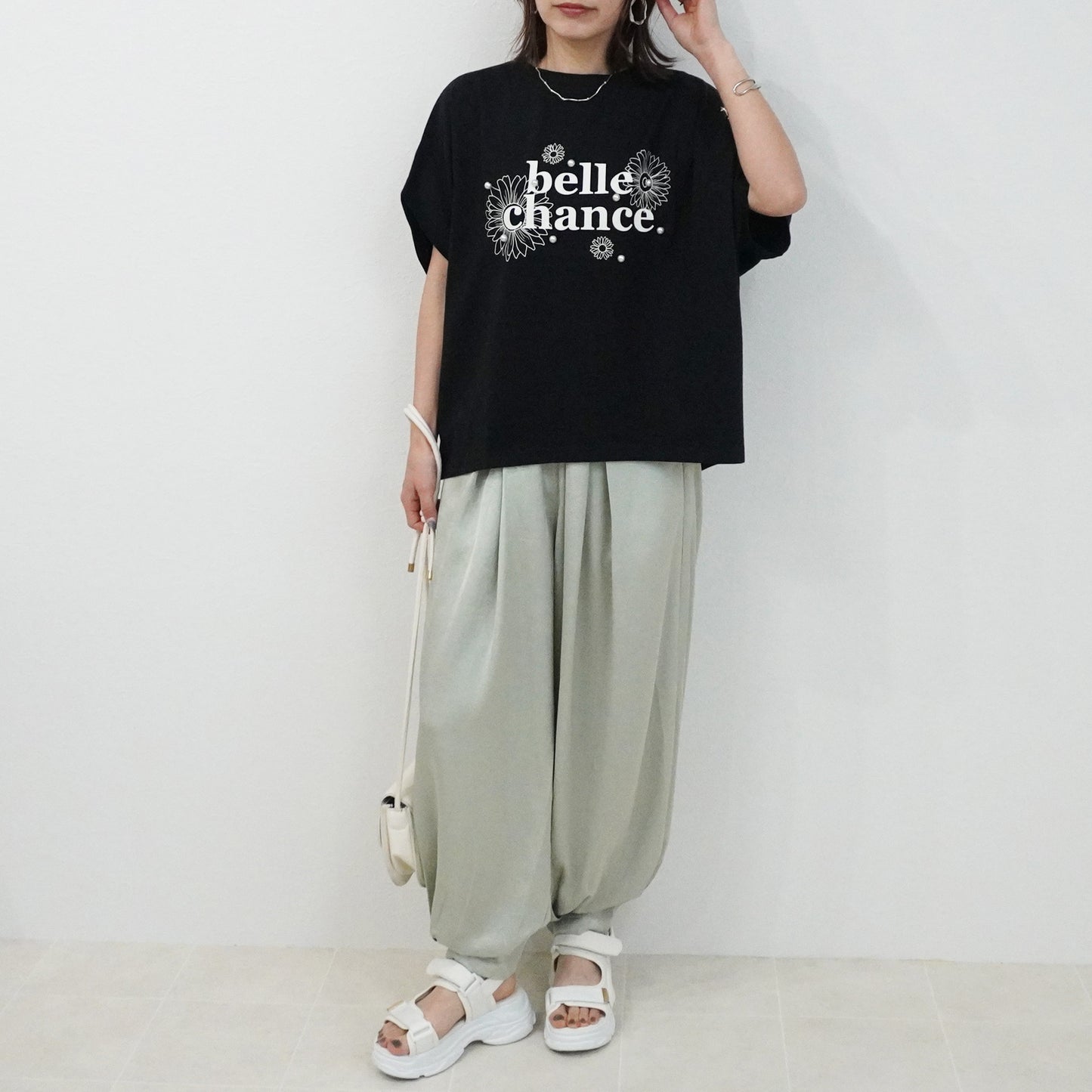 パールプリントTシャツ