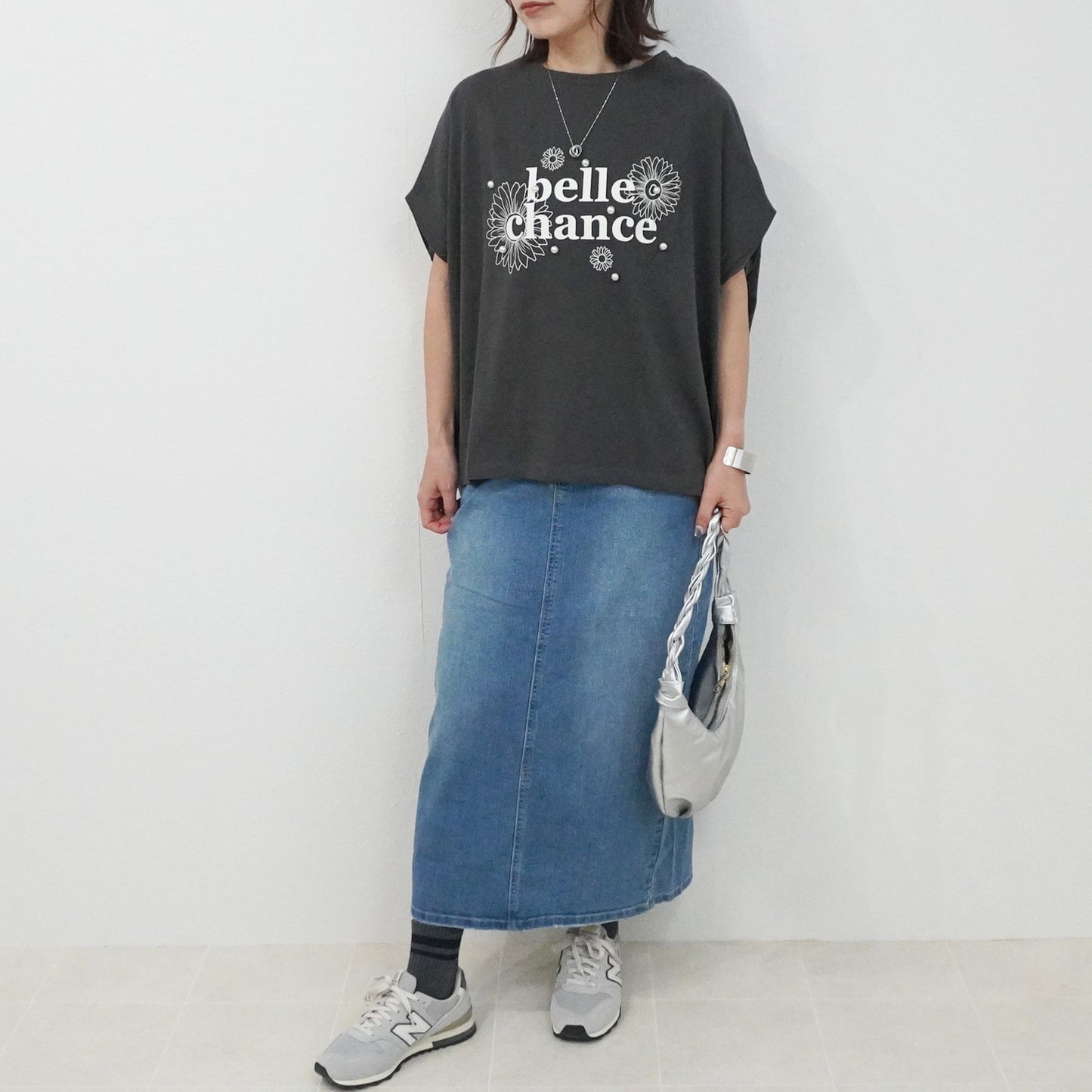 パールプリントTシャツ