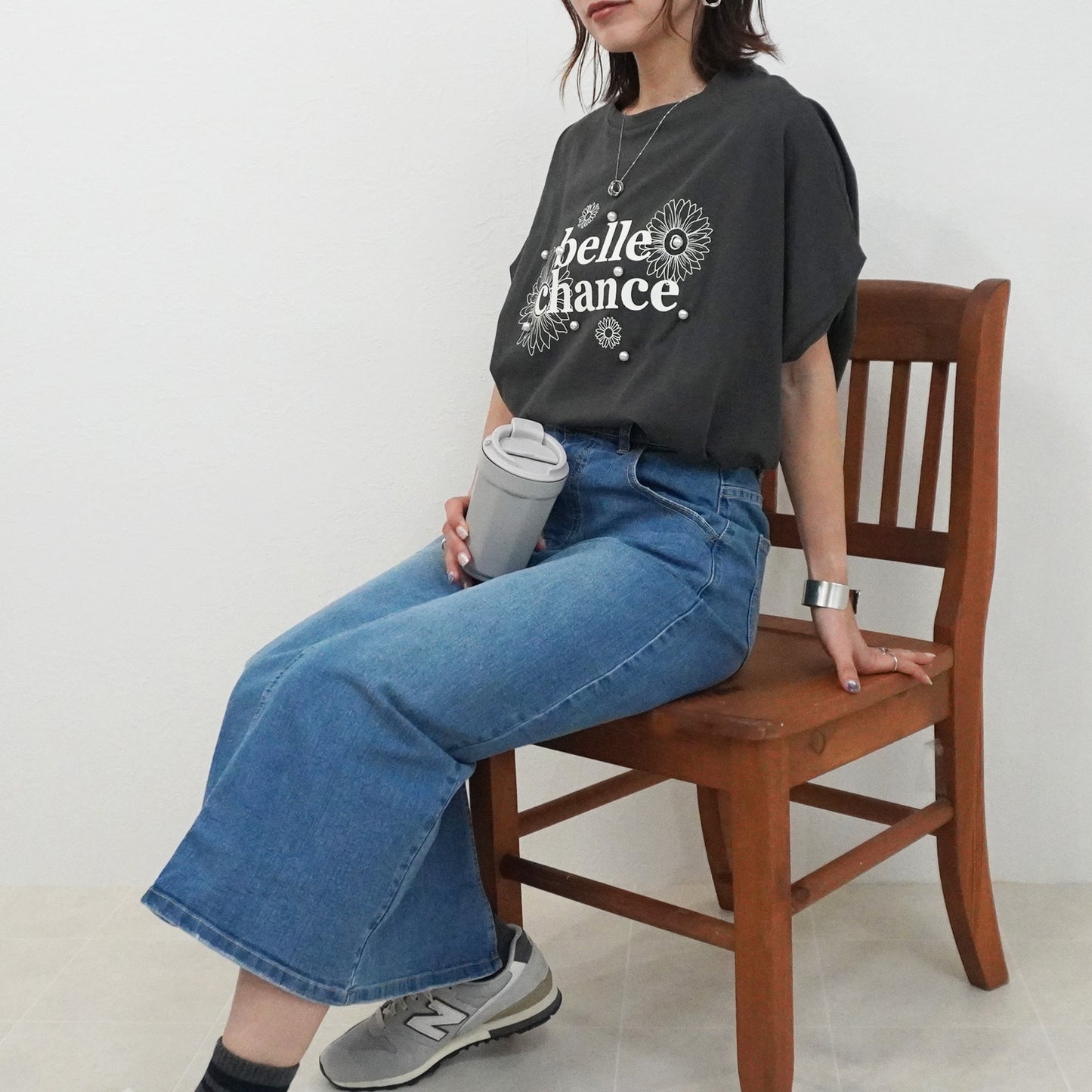 パールプリントTシャツ