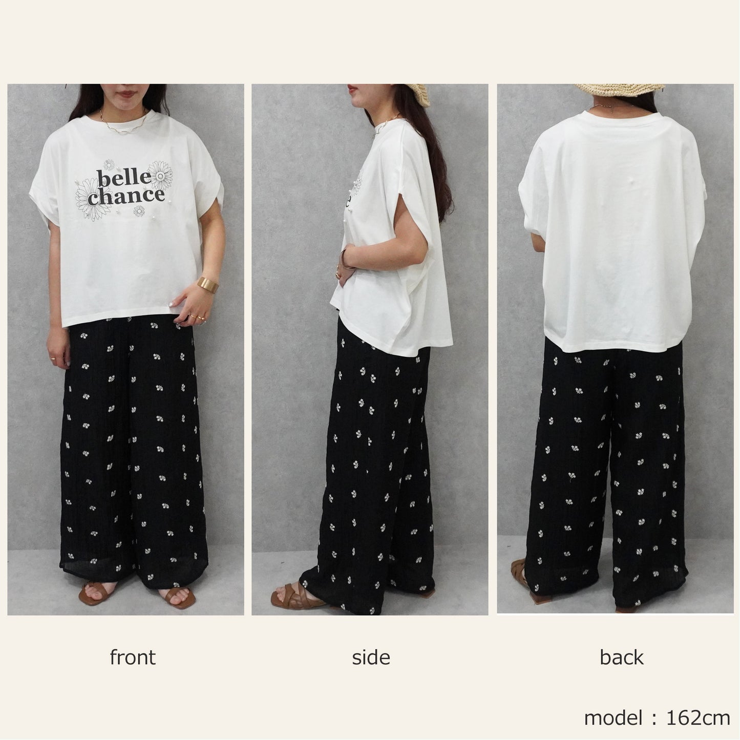 パールプリントTシャツ