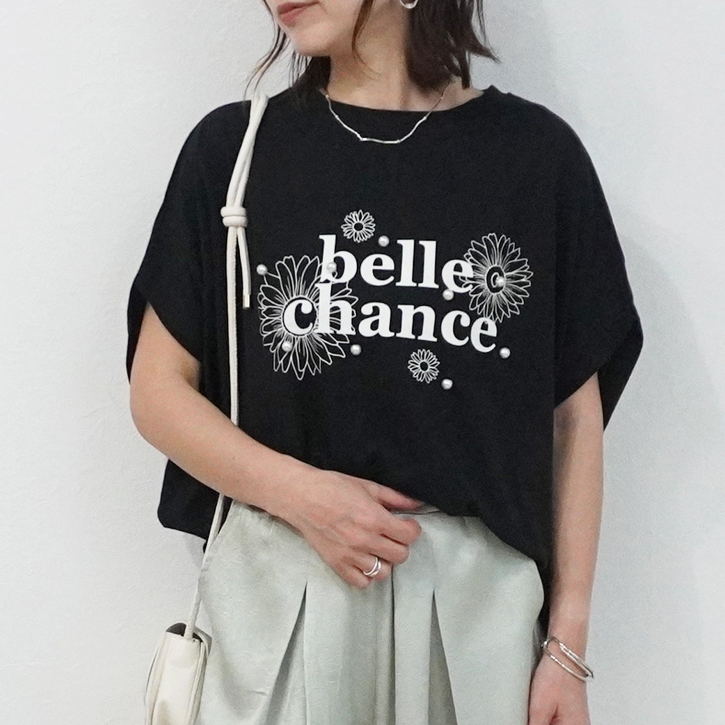 パールプリントTシャツ