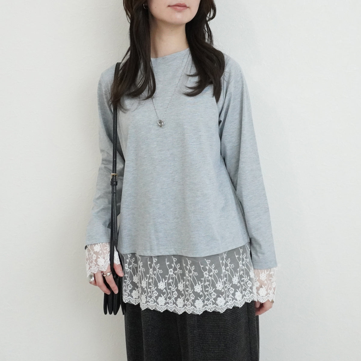 シアーレースドッキングTシャツ