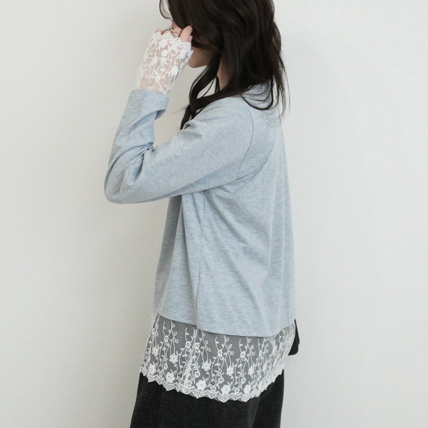 シアーレースドッキングTシャツ