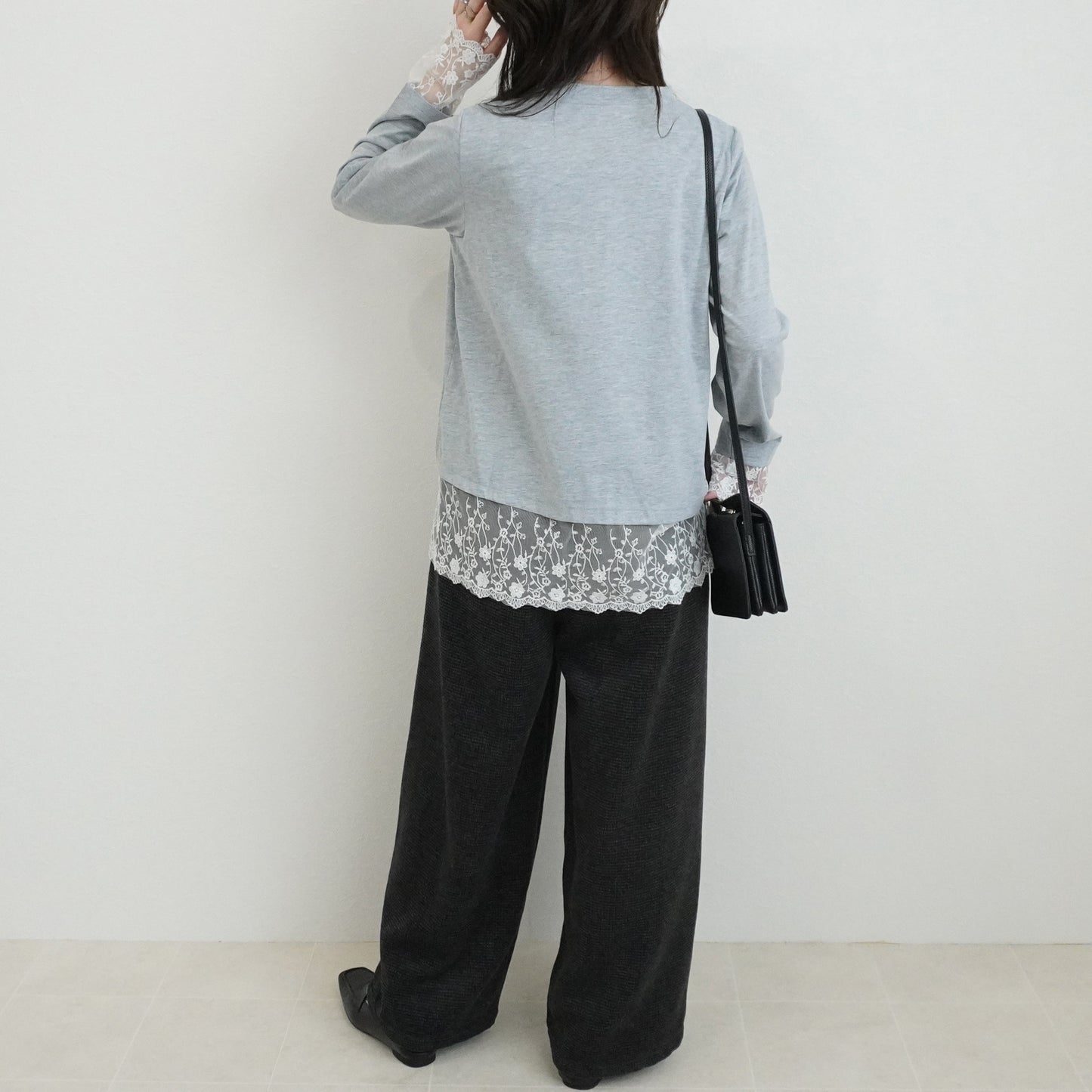 シアーレースドッキングTシャツ