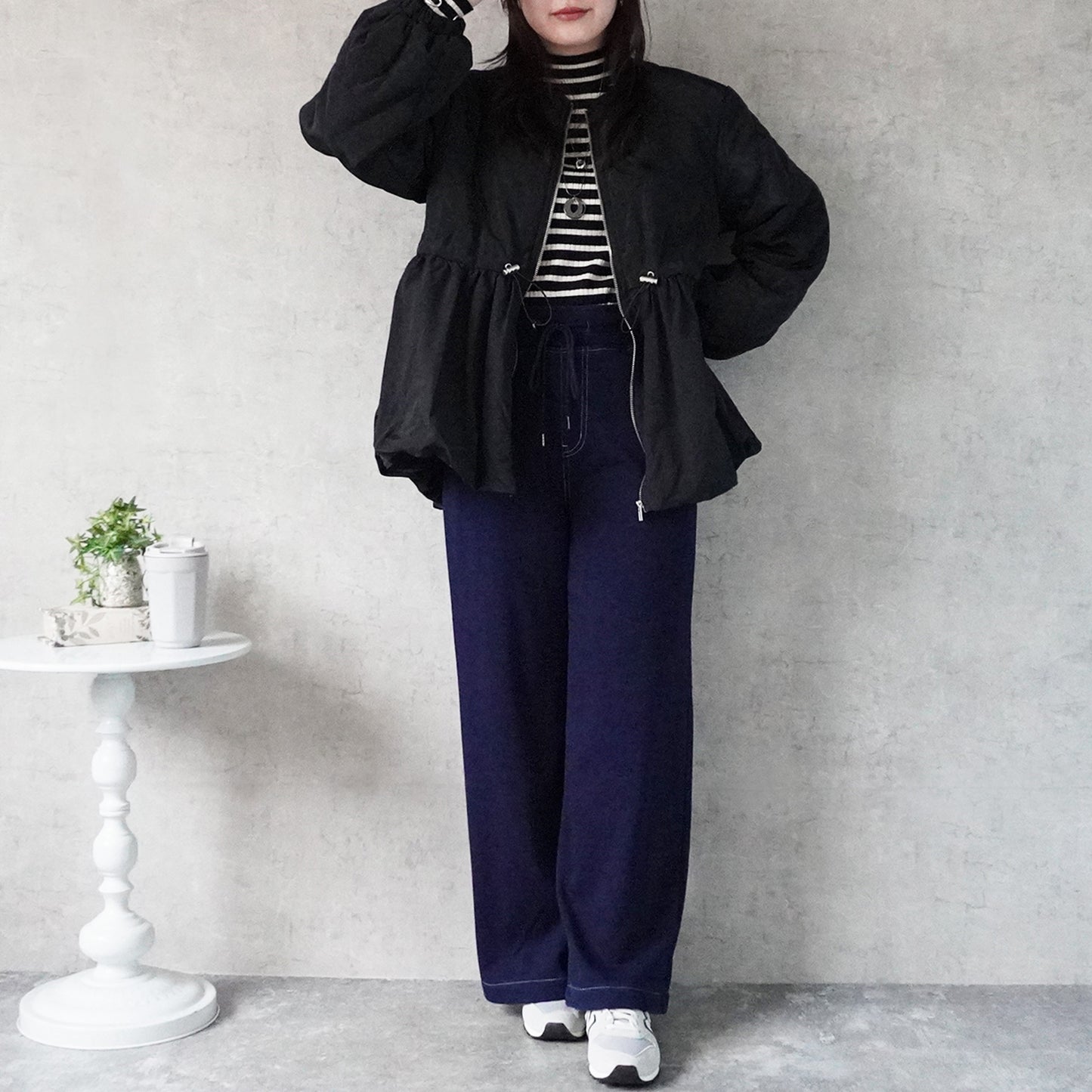 キルティングペプラムジャケット