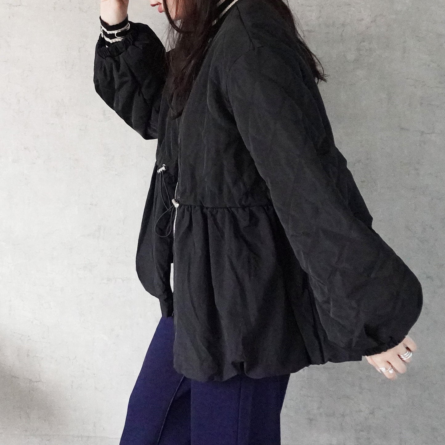 キルティングペプラムジャケット