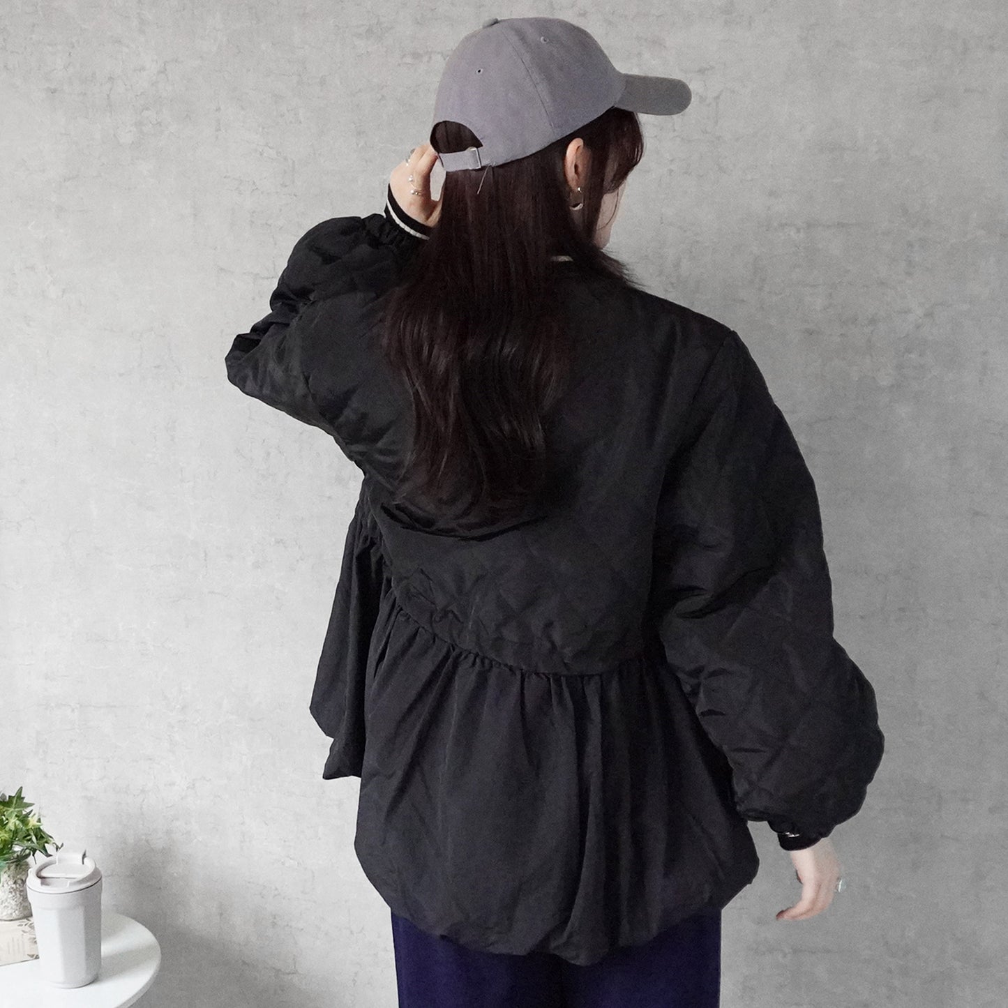 キルティングペプラムジャケット