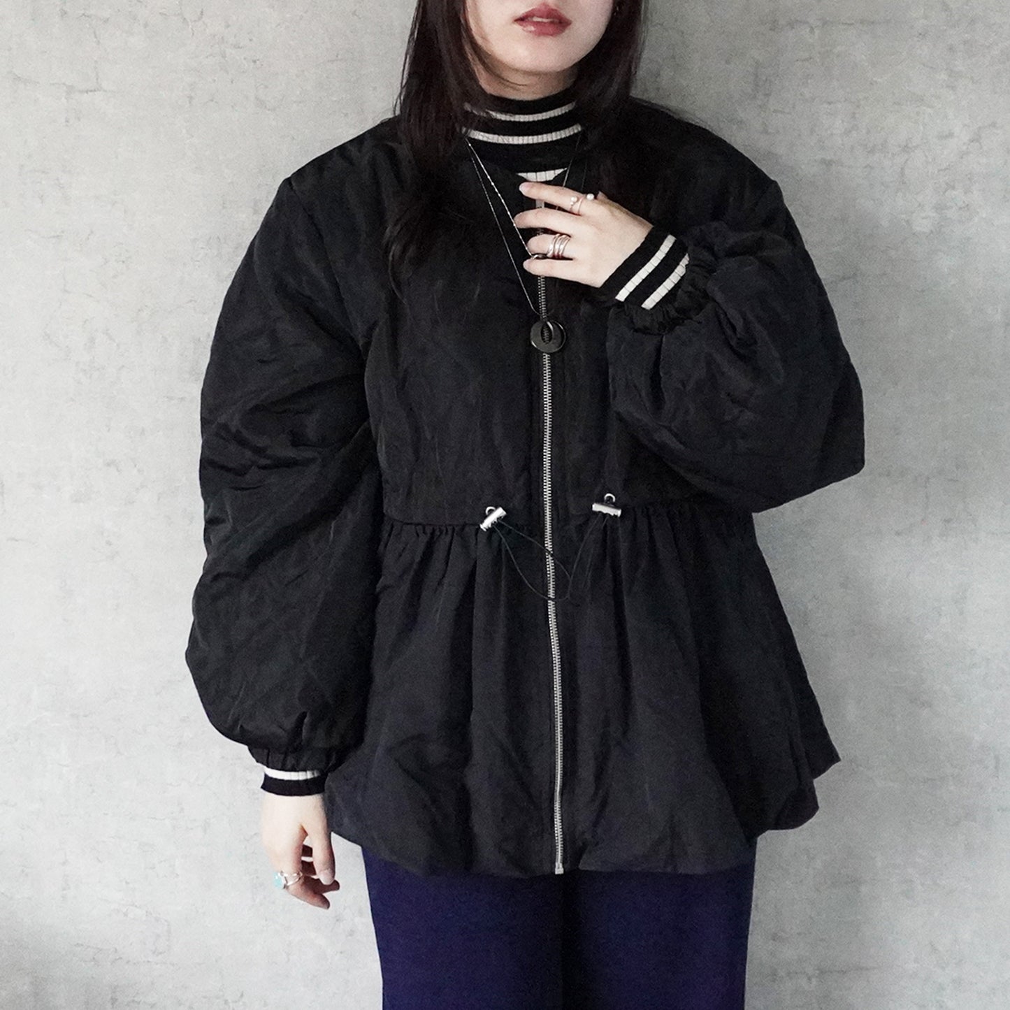 キルティングペプラムジャケット