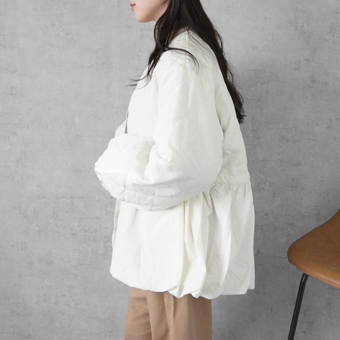 キルティングペプラムジャケット