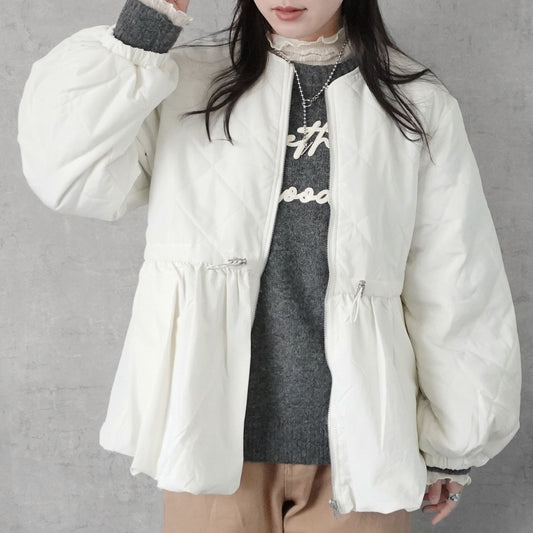 キルティングペプラムジャケット