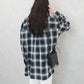 綿シアーオンブレビッグチェックシャツ