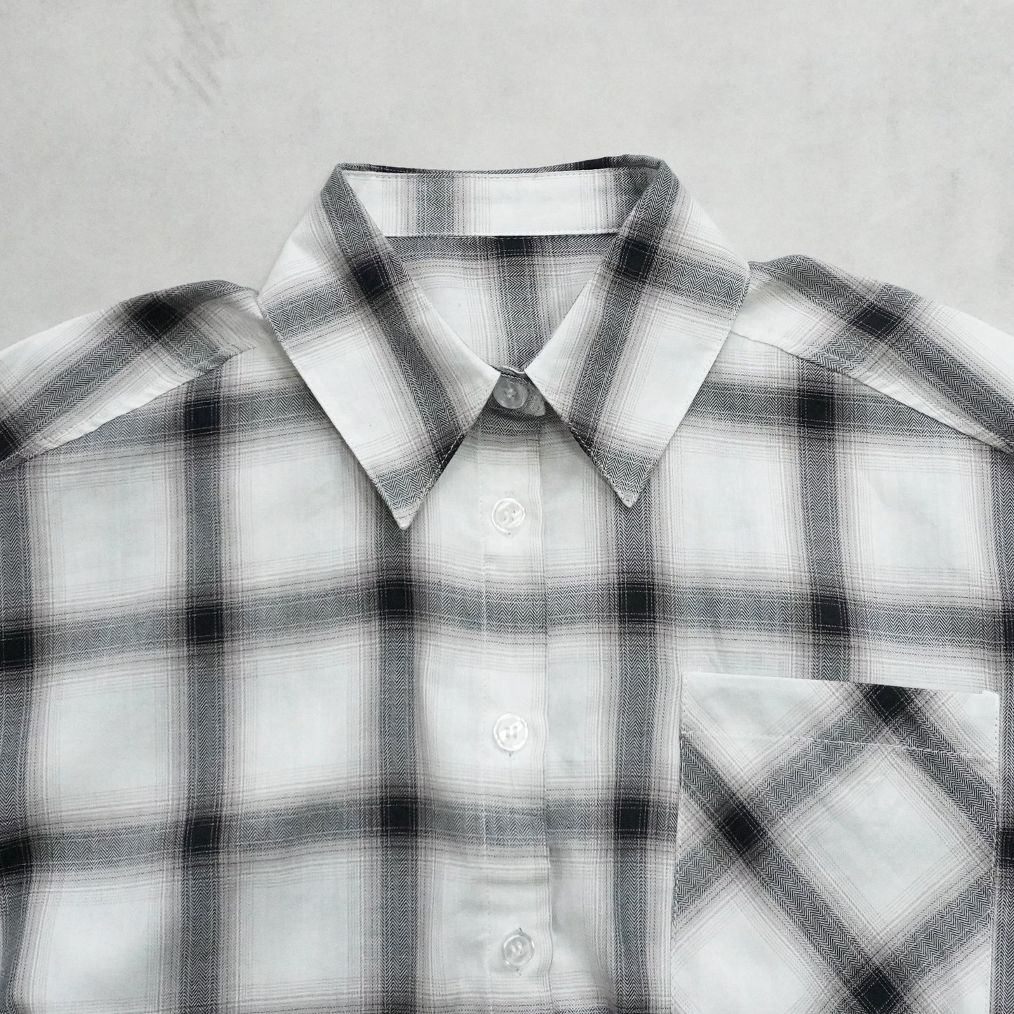 綿シアーオンブレビッグチェックシャツ