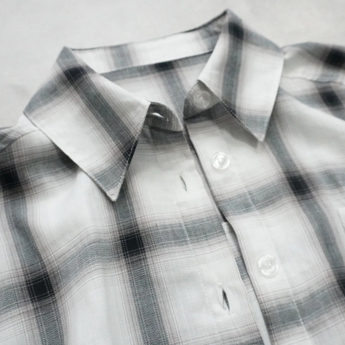 綿シアーオンブレビッグチェックシャツ