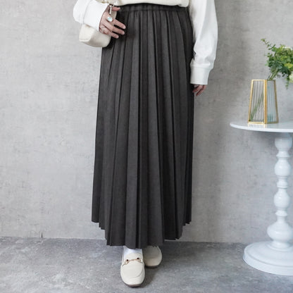 スエード立体プリーツスカート