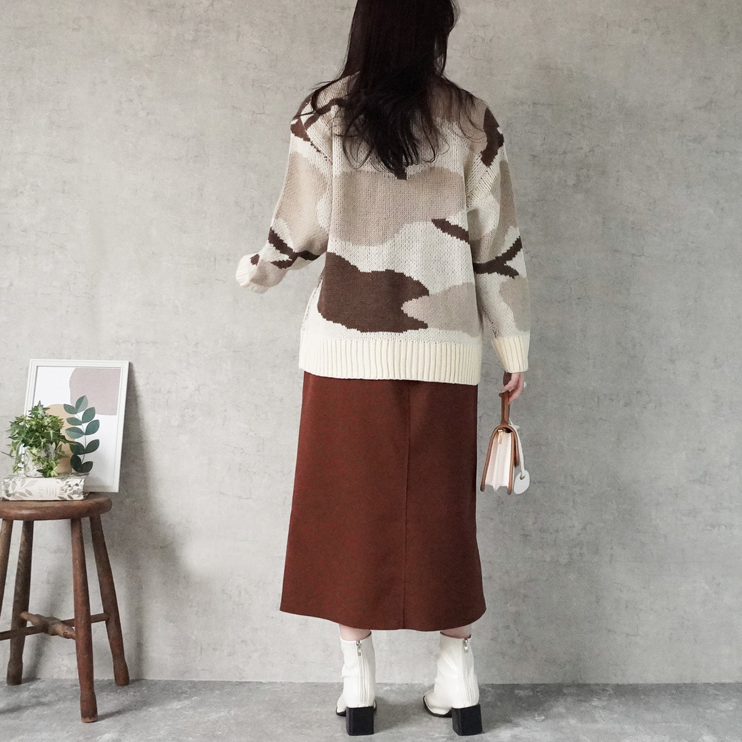 マーブル模様ニュアンスニット