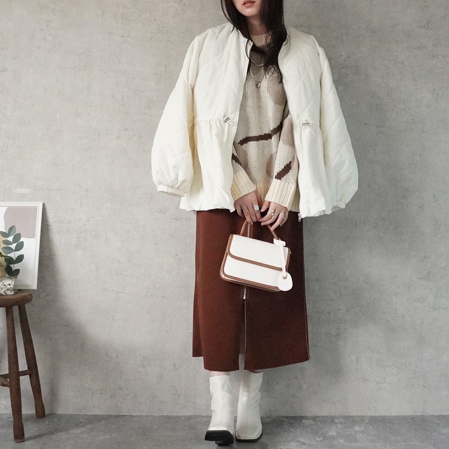 マーブル模様ニュアンスニット