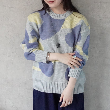 マーブル模様ニュアンスニット
