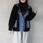デニム切替ニットジャケット