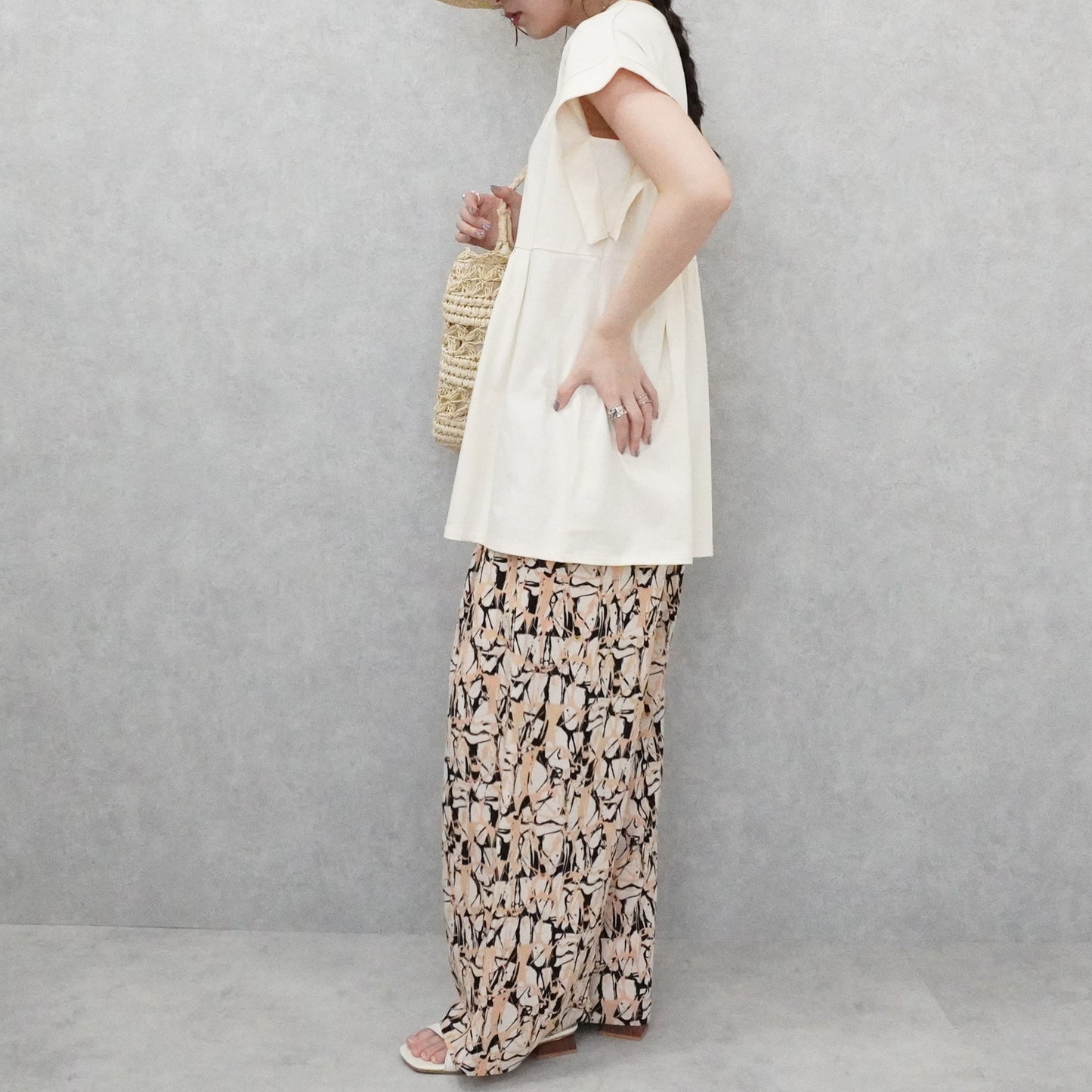 ミニVネックペプラムフレンチTシャツ【一部予約】