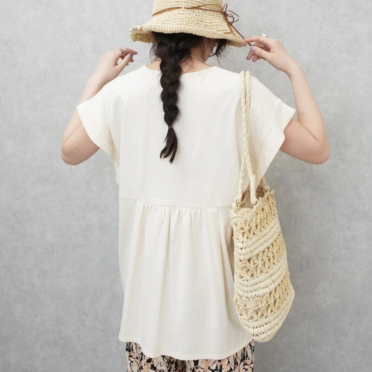 ミニVネックペプラムフレンチTシャツ【一部予約】