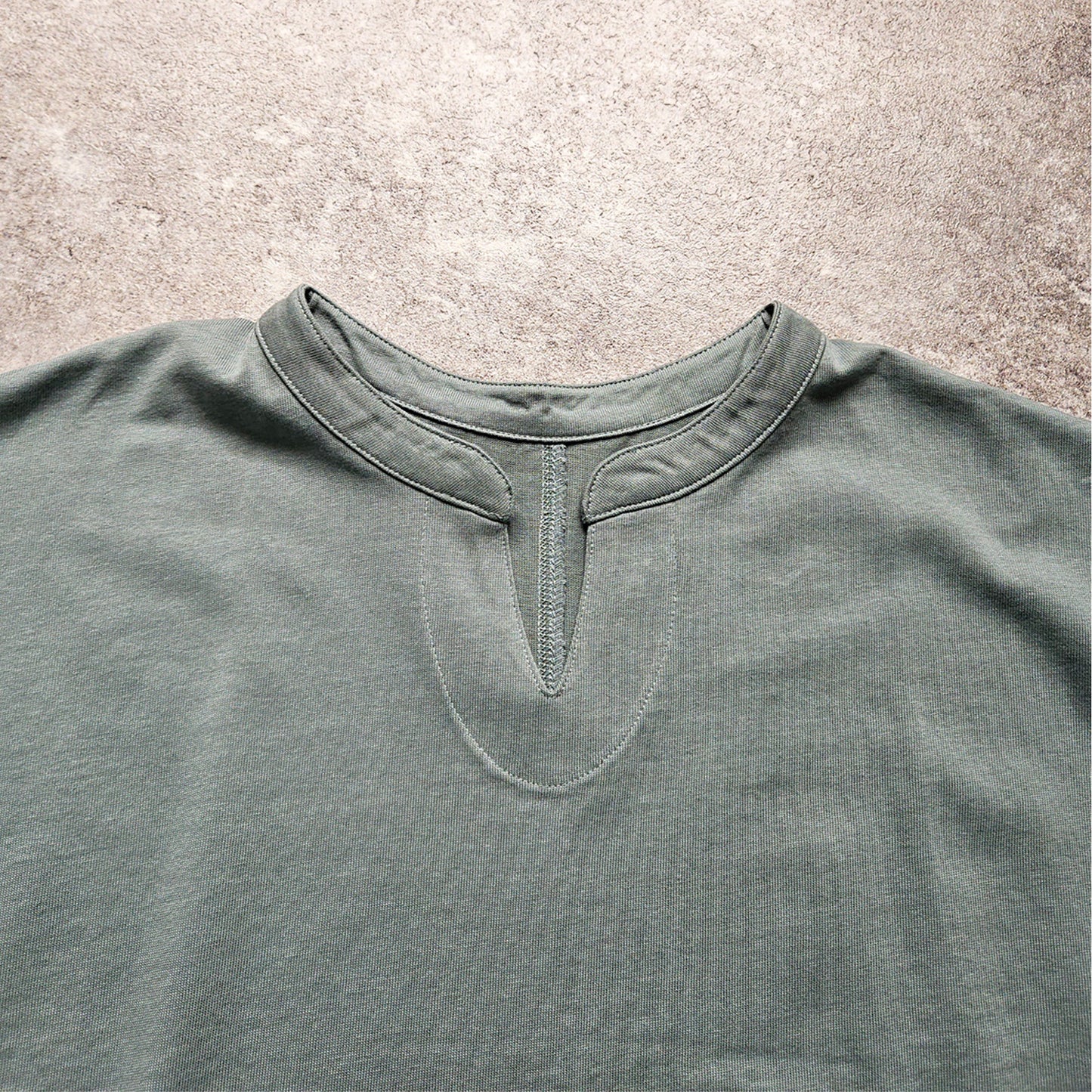 天竺キーネックフレンチスリーブTシャツ