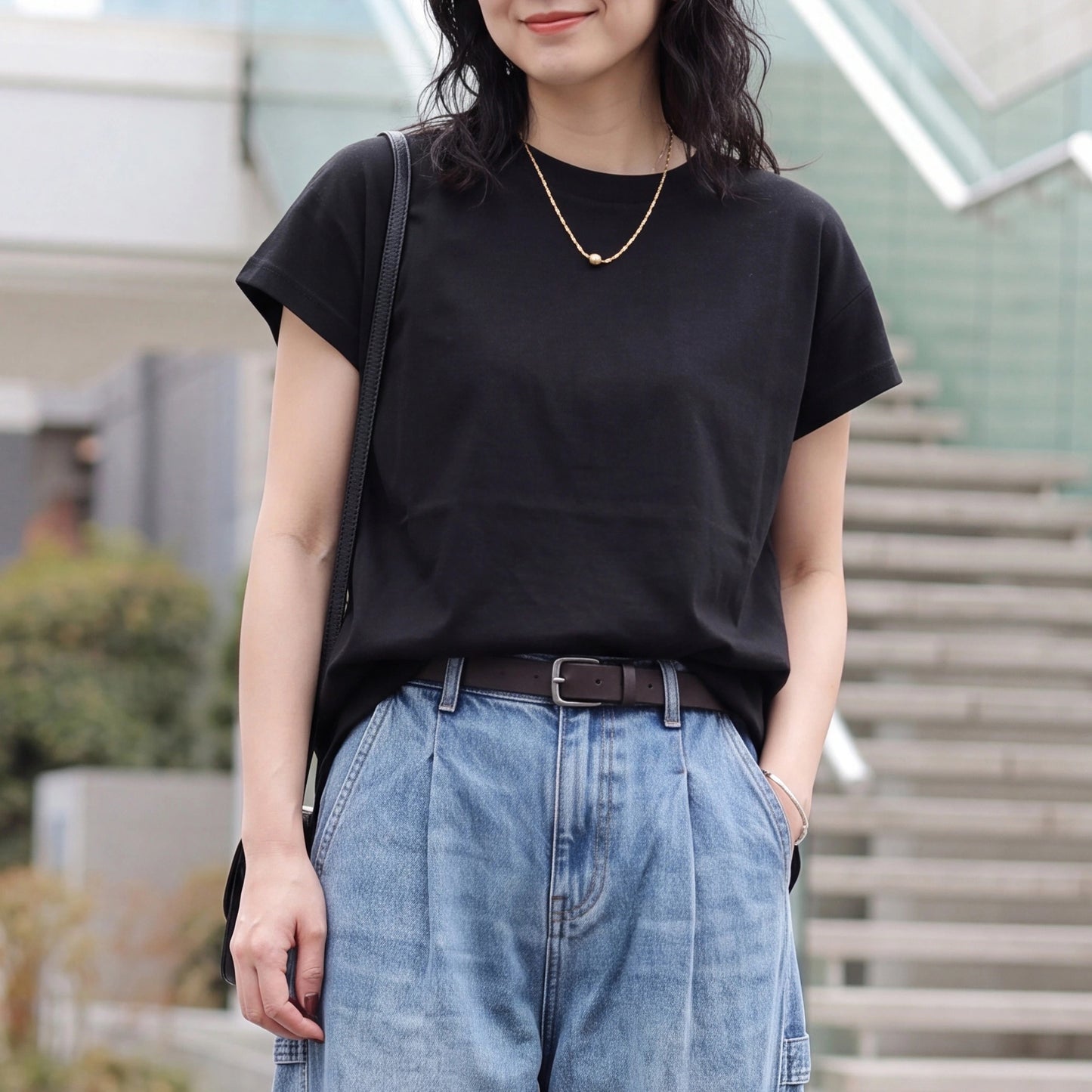 接触冷感フレンチフレアTシャツ