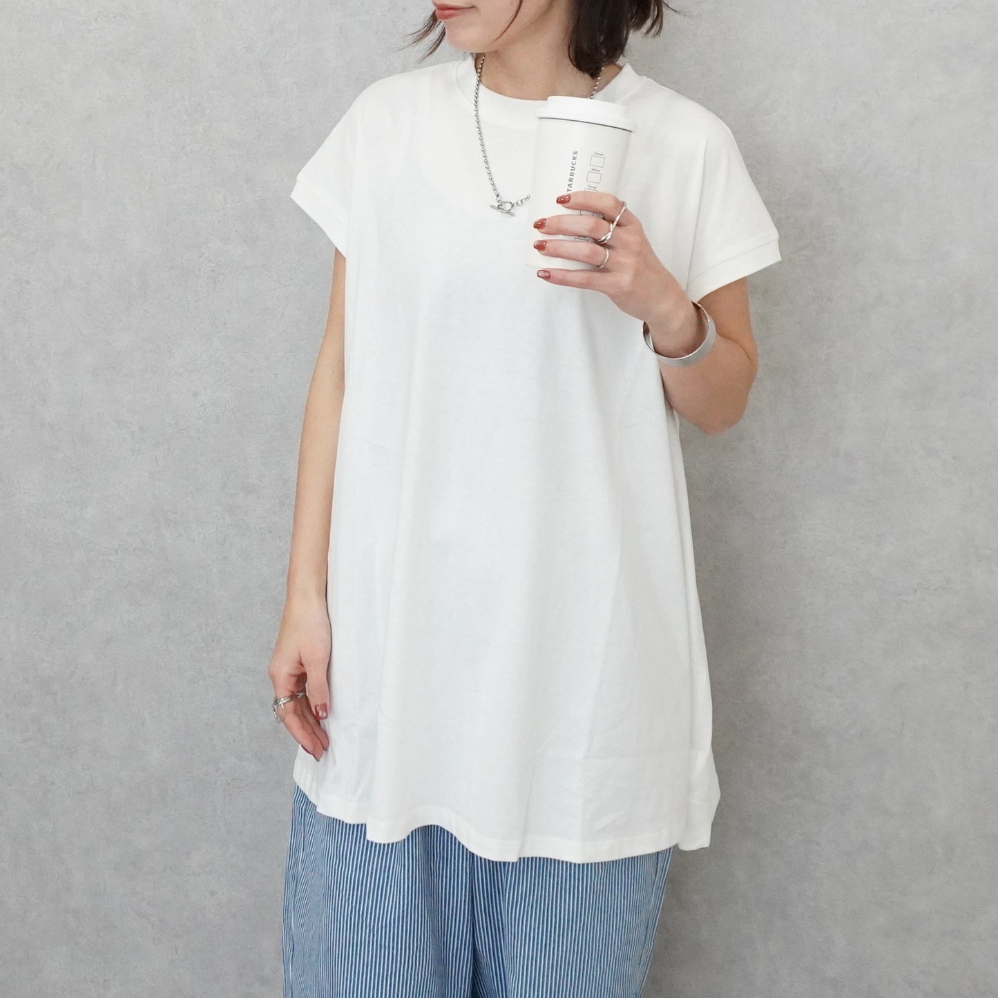 接触冷感フレンチフレアTシャツ