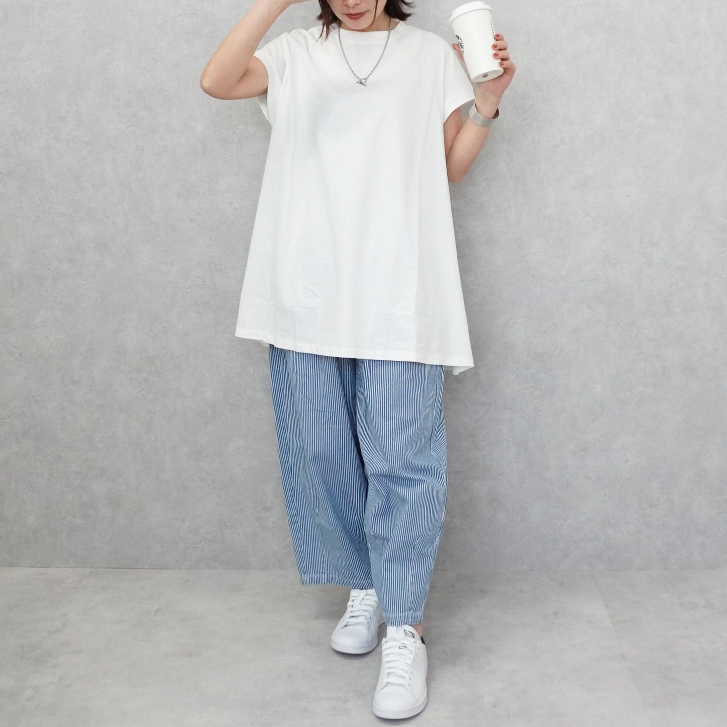 接触冷感フレンチフレアTシャツ