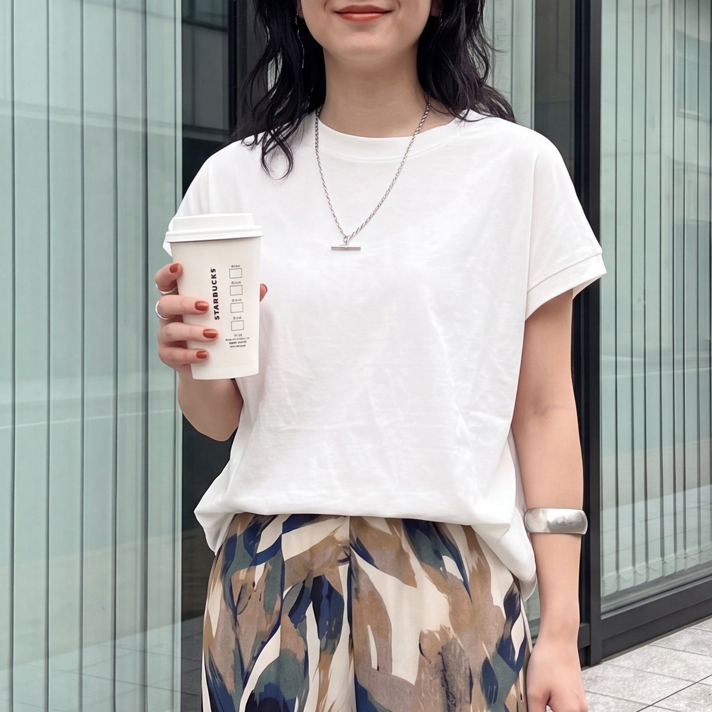 接触冷感フレンチフレアTシャツ
