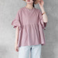 接触冷感天竺フリル半袖Tシャツ