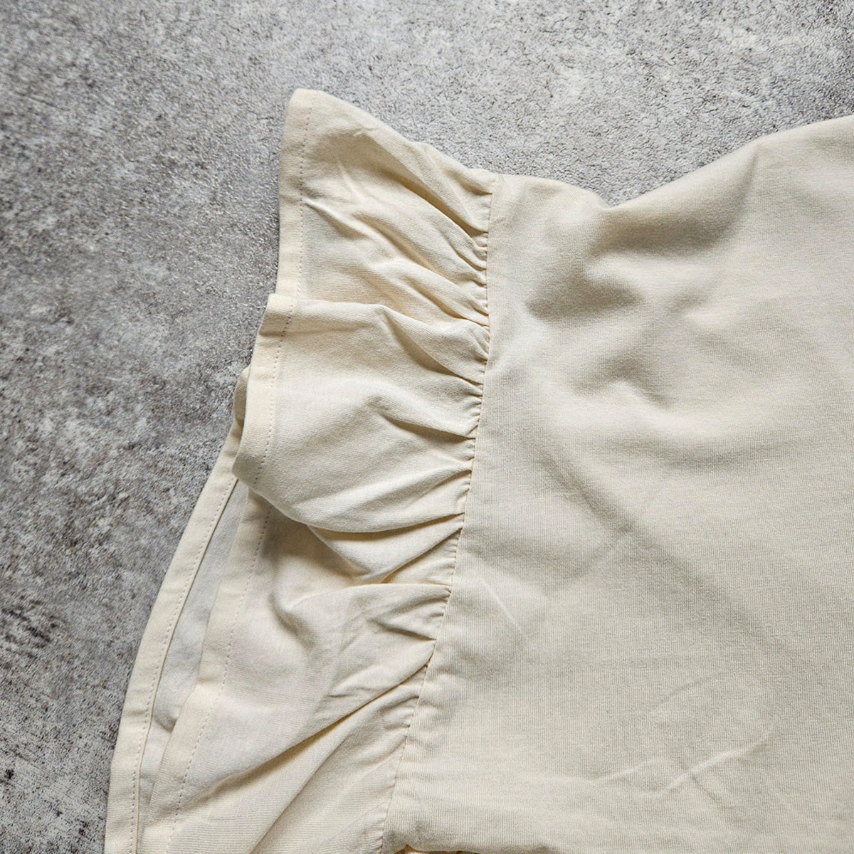 接触冷感天竺ウエストフリル半袖Tシャツ