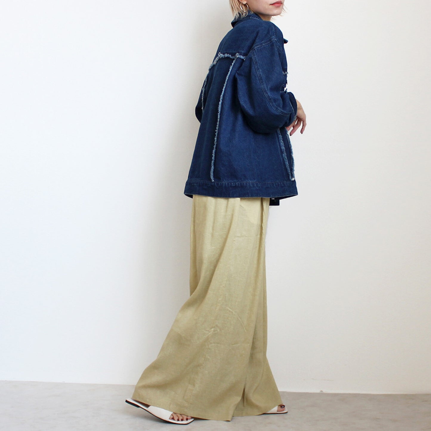 ドロストリネンワイドパンツ