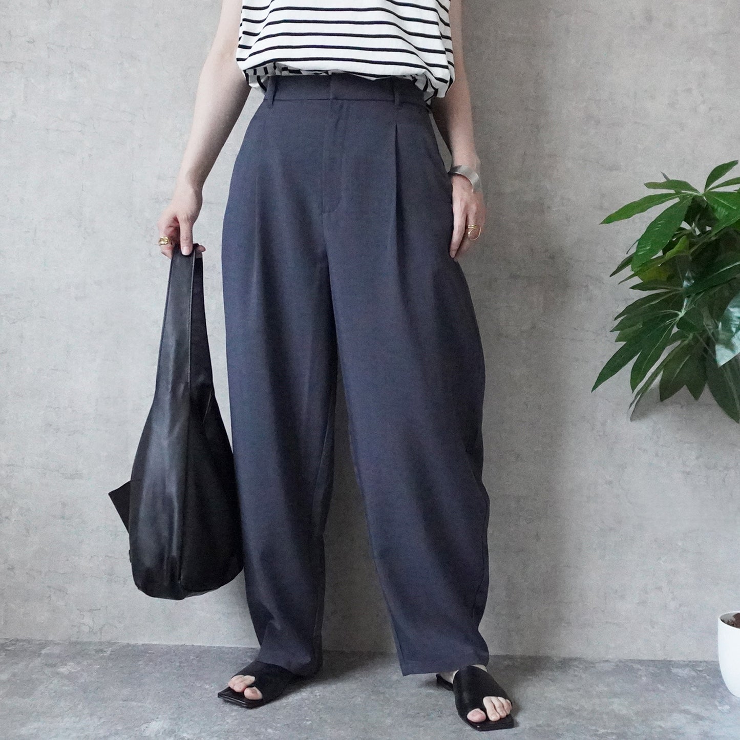 さらさら接触冷感コクーンワイドパンツ