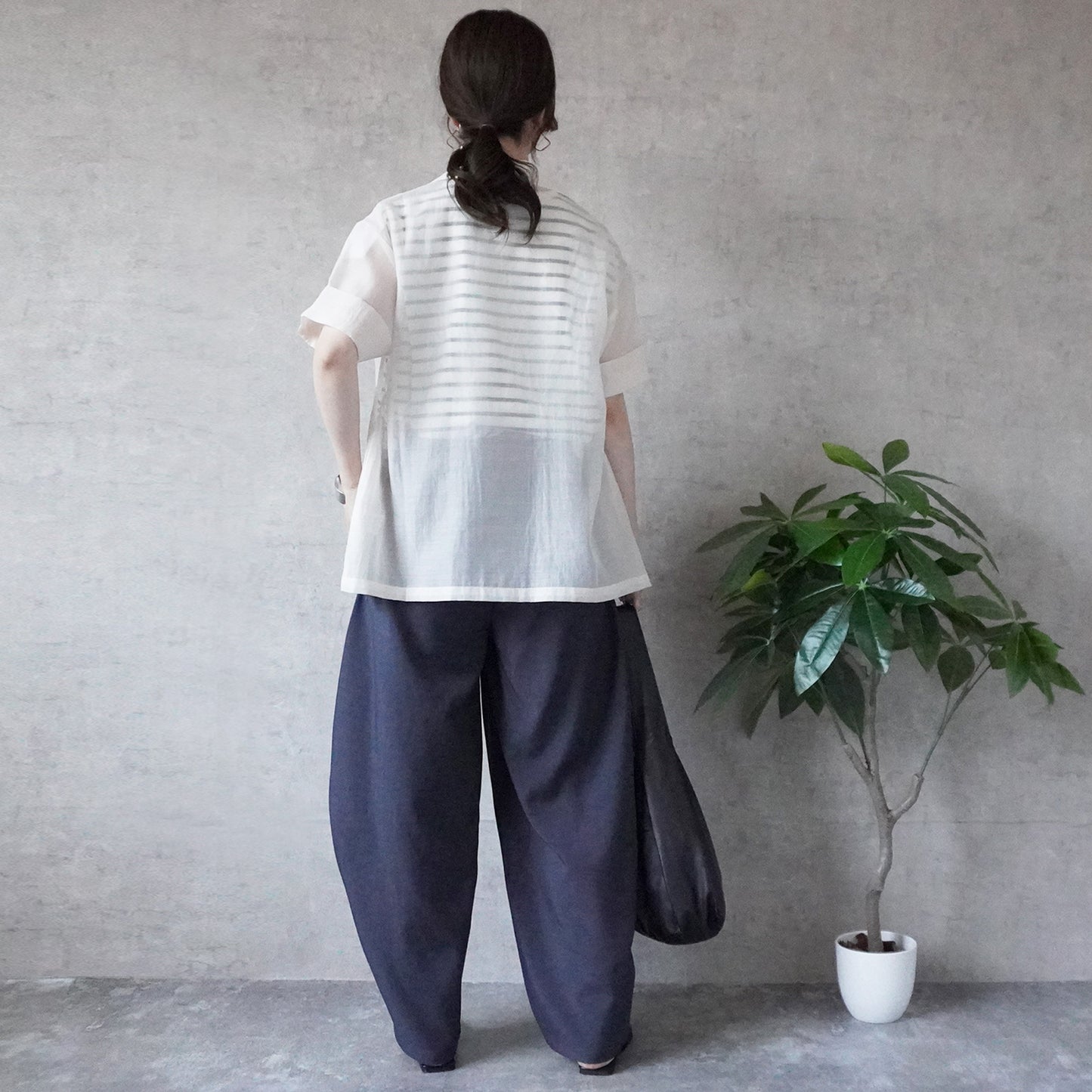 さらさら接触冷感コクーンワイドパンツ
