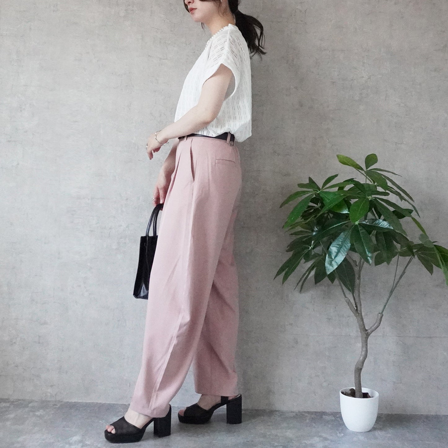 さらさら接触冷感コクーンワイドパンツ