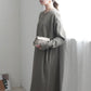 裏シャギーアルガンオイル加工同色ステッチワンピース