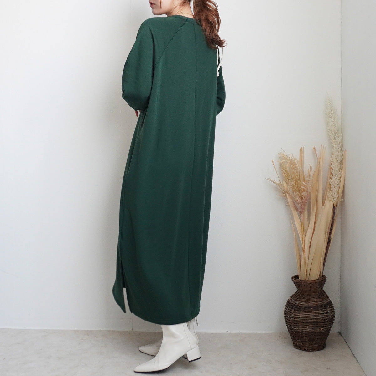 裏シャギーアルガンオイル加工Vワンピース