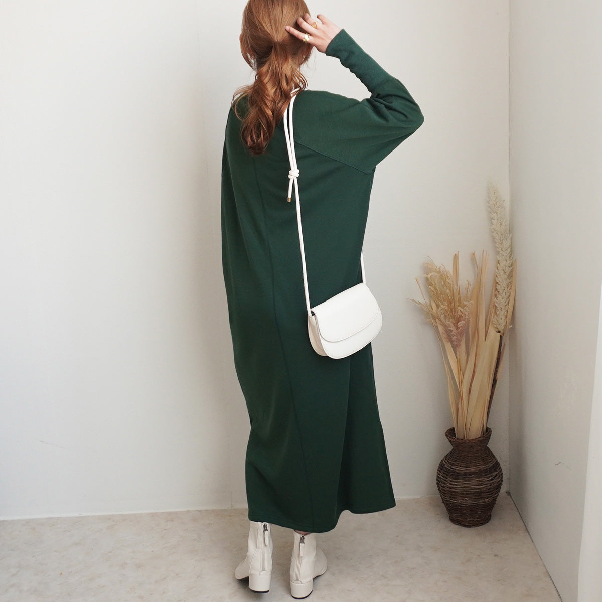 裏シャギーアルガンオイル加工Vワンピース