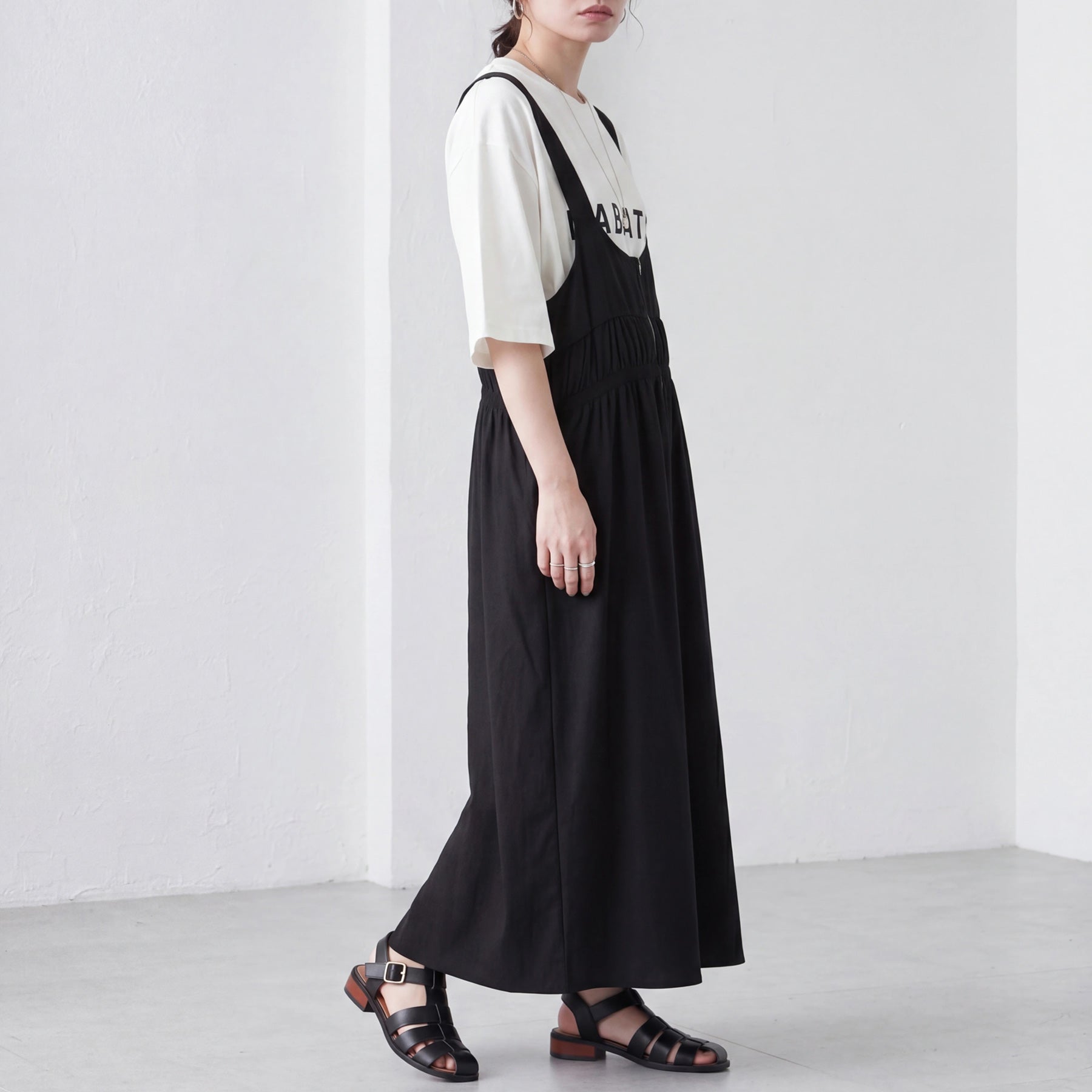 LINKABLE リンカブル黒 サロペット シャーリングサロペットパンツ/ セレクトリベリー – SELECT LEVERY