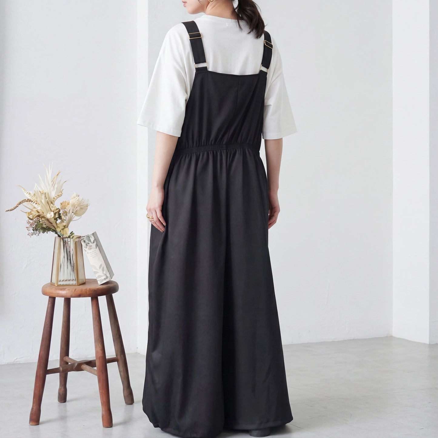シャーリングサロペットパンツ