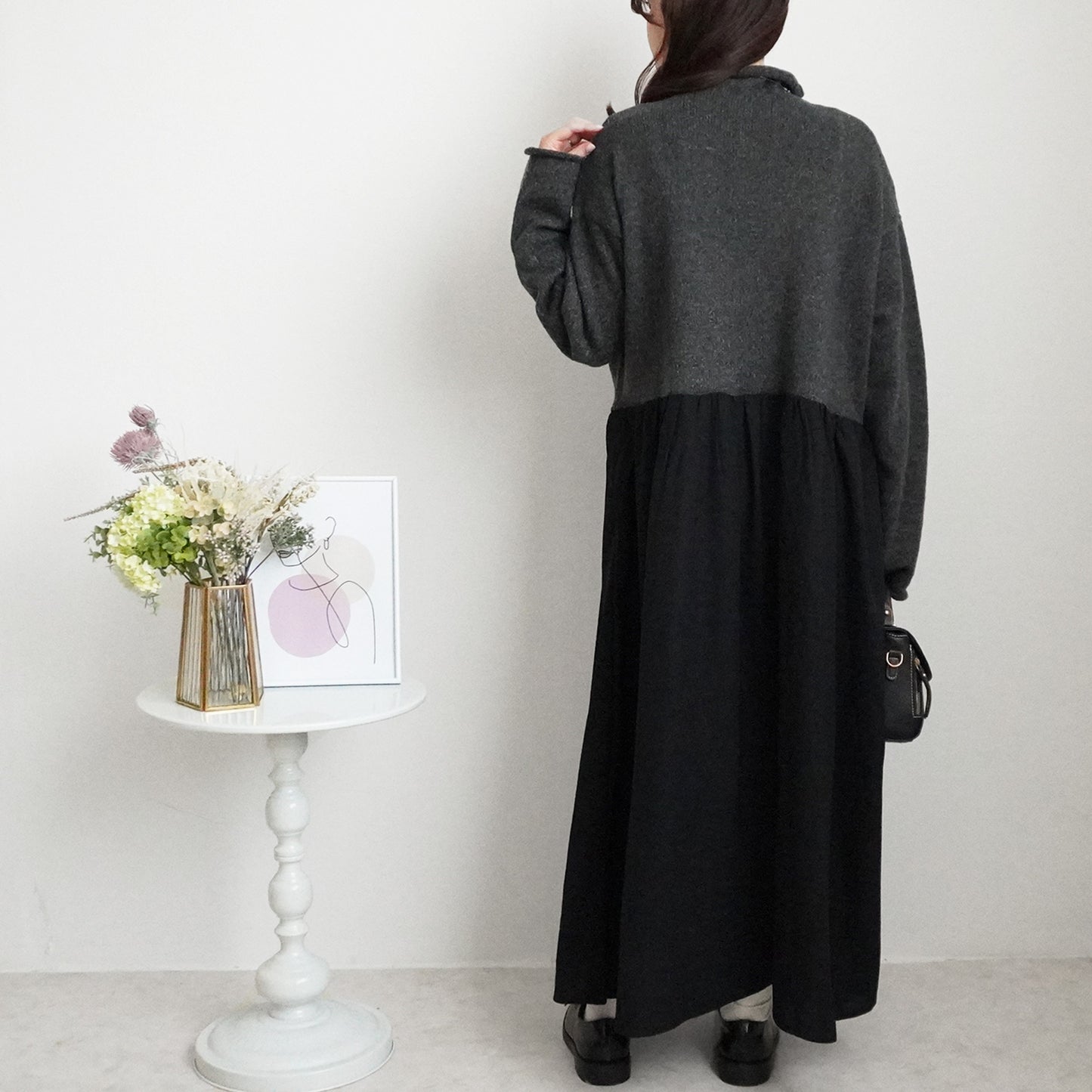 ポケットニットドッキングワンピ―ス