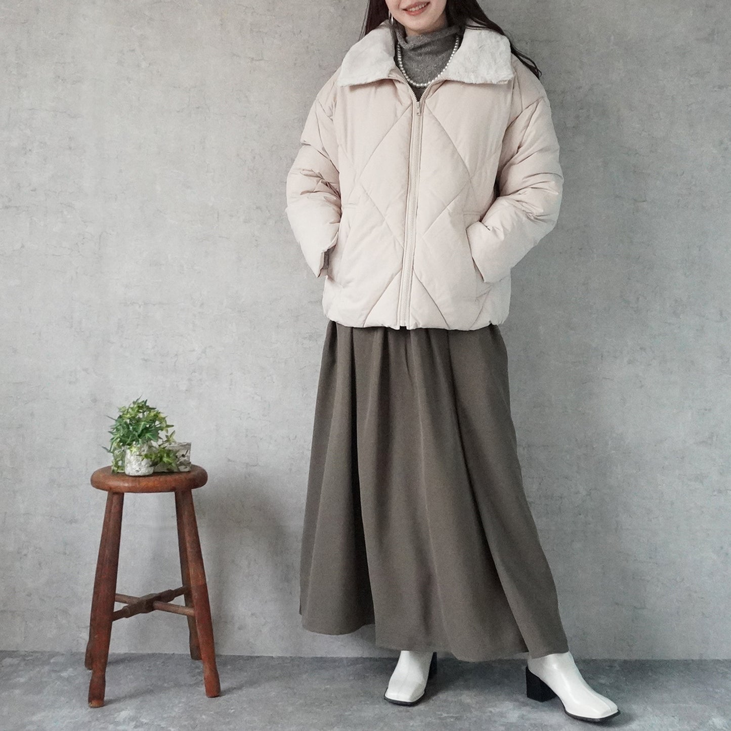 ポケットニットドッキングワンピ―ス