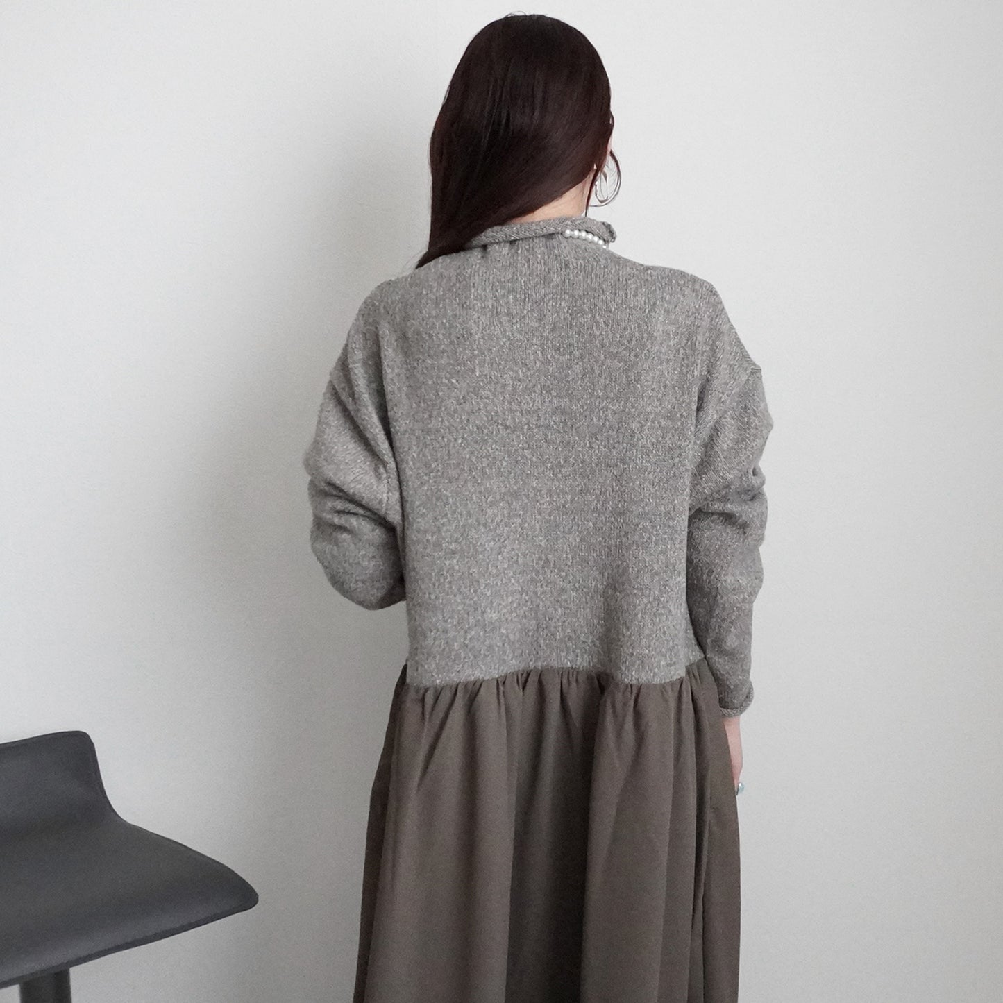 ポケットニットドッキングワンピ―ス