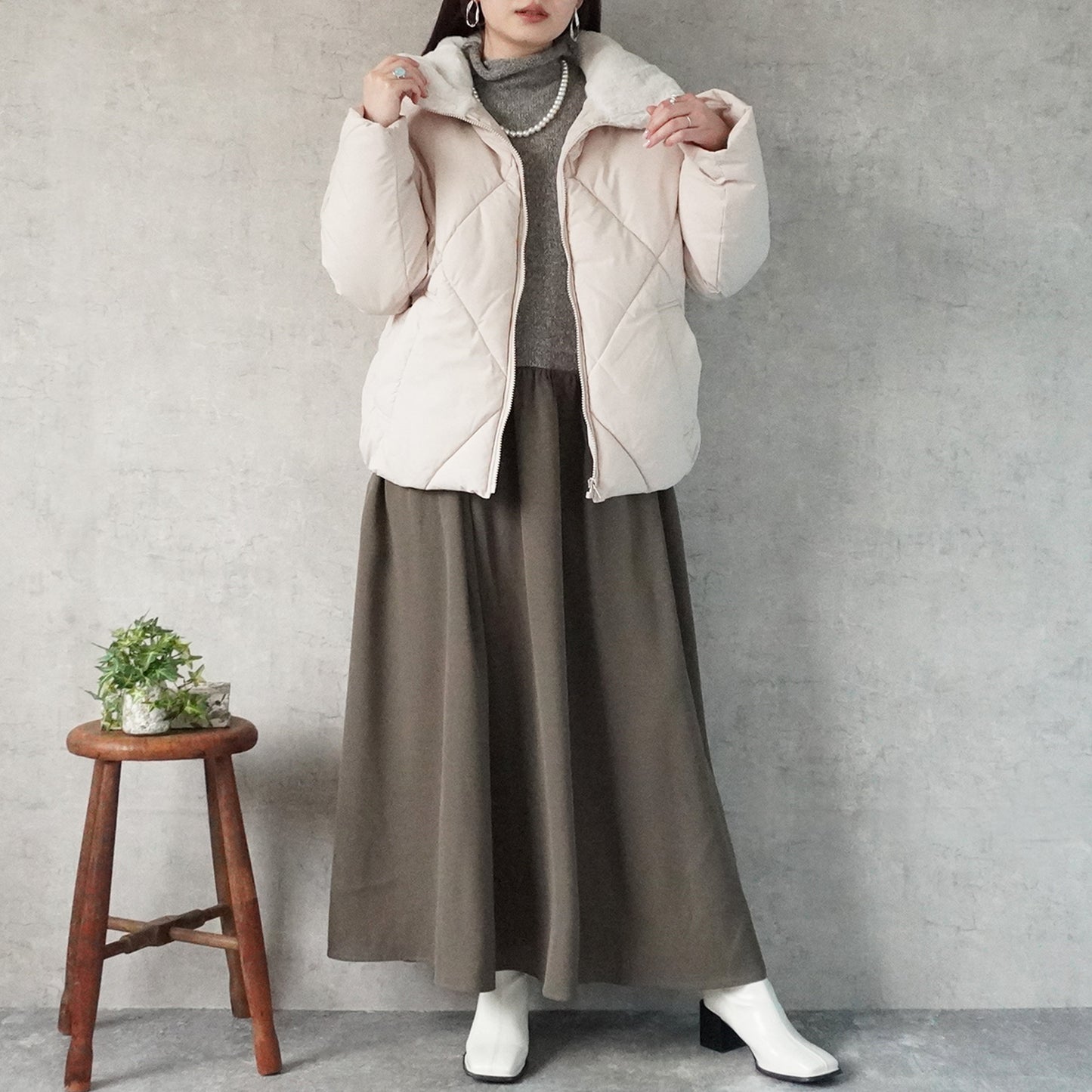 ポケットニットドッキングワンピ―ス