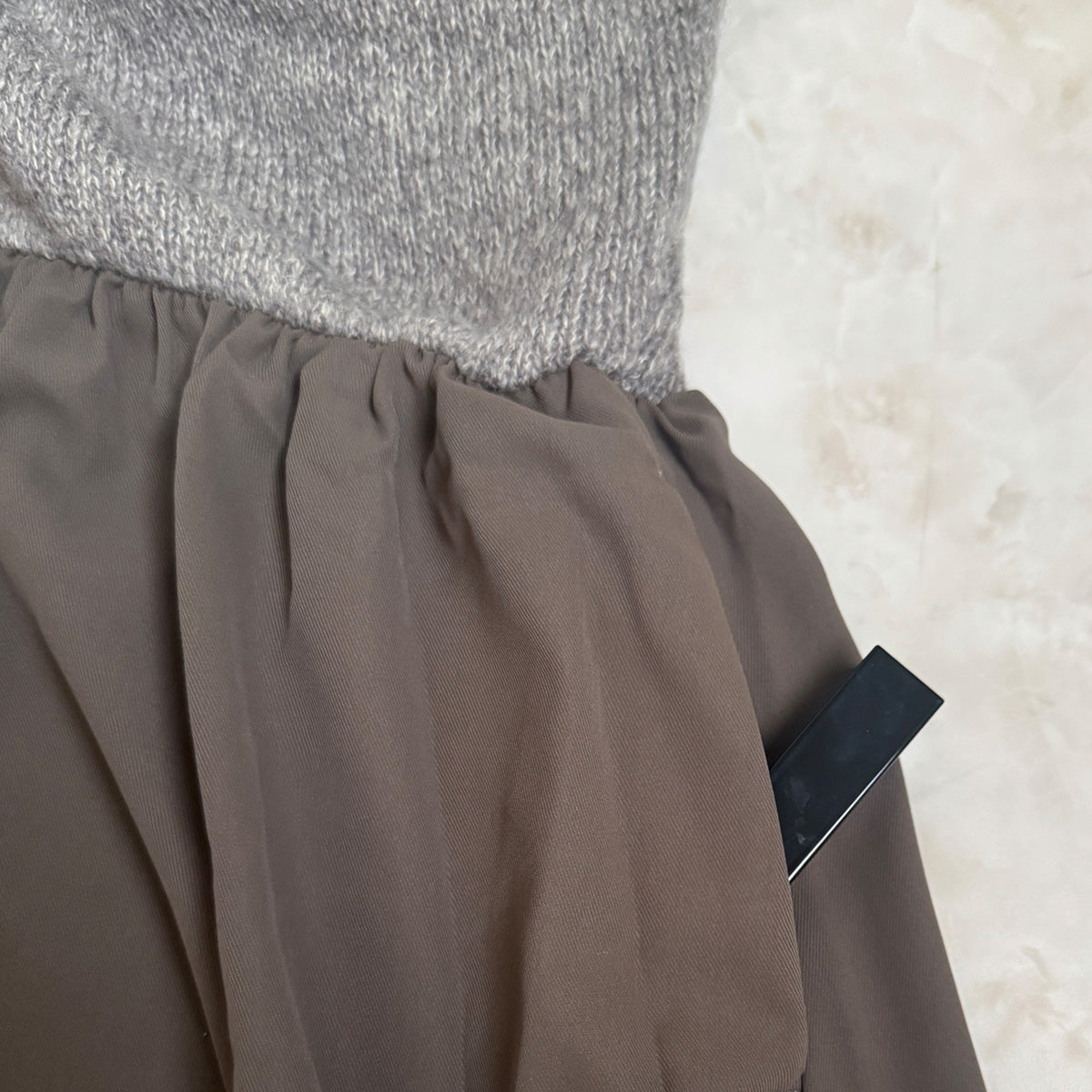 ポケットニットドッキングワンピ―ス