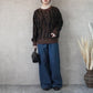ハイウエストデニムタックワイドパンツ
