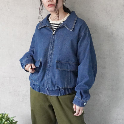 デニムジップアップブルゾン