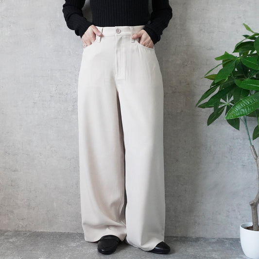 ふんわりなめらか裏微起毛ワイドパンツ