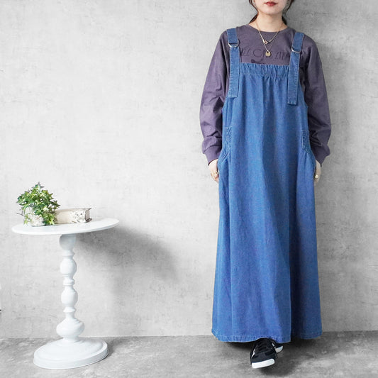 デニムフレアジャンパースカート